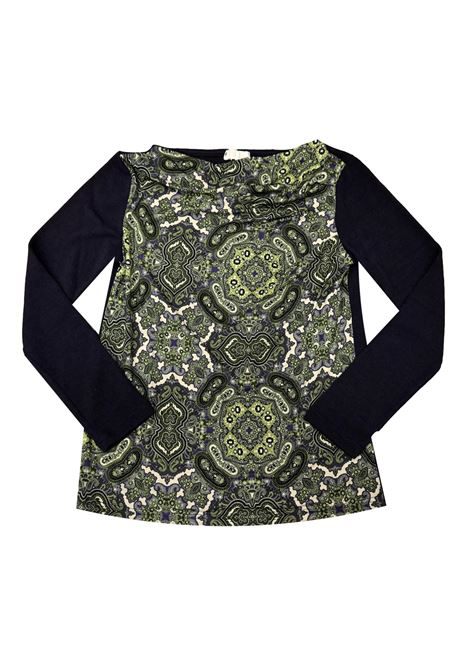 Maglia mezzocollo fantasia astratta ISTINTI | Maglie | 31708BLU